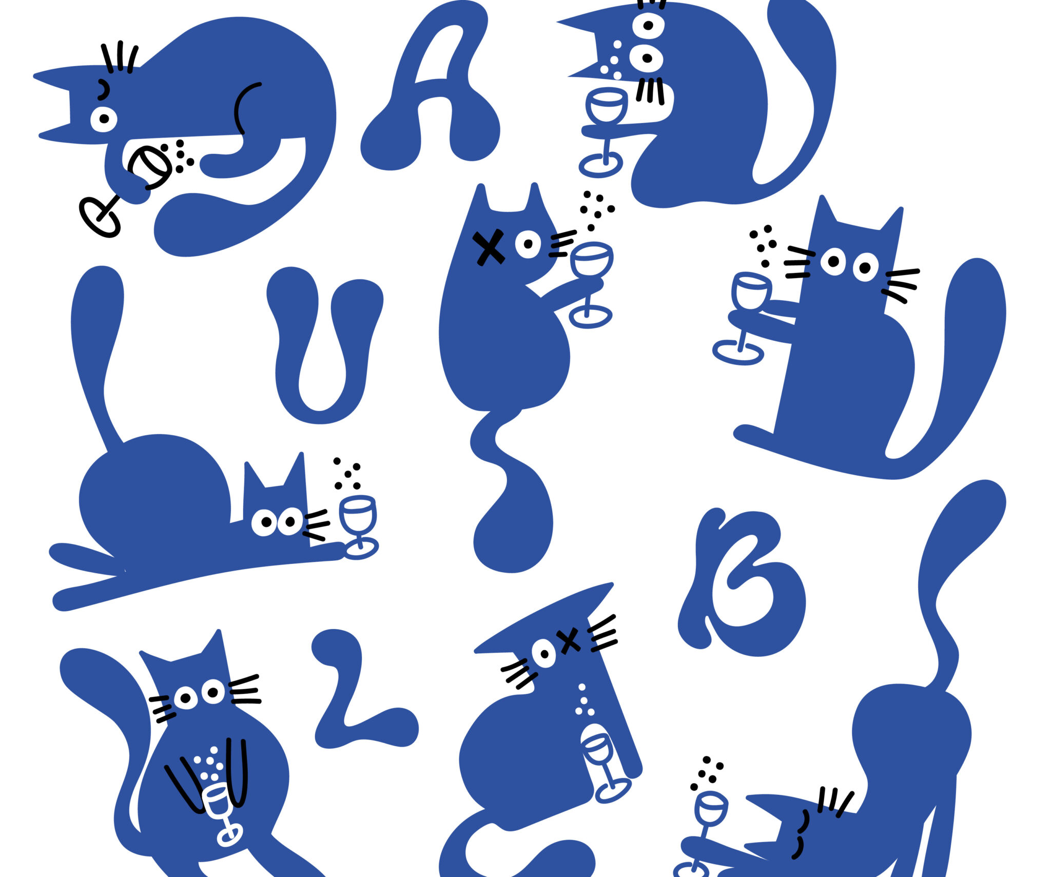 Illustrationart Nachts sind alle Katzen blau - Christiane Dobric | Tiffy Soso